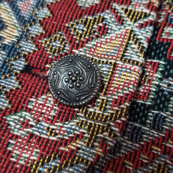 Women's Compagnie Internationale Express Tapestry Vest Large Geometric Vintage - Picture 6 of 10